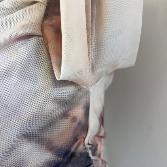 HOUSE OF HARLOW Off Shoulder Printed Sheer Mesh Blouse Top Fairy Grunge Y2K Sz S - Picture 9 of 15